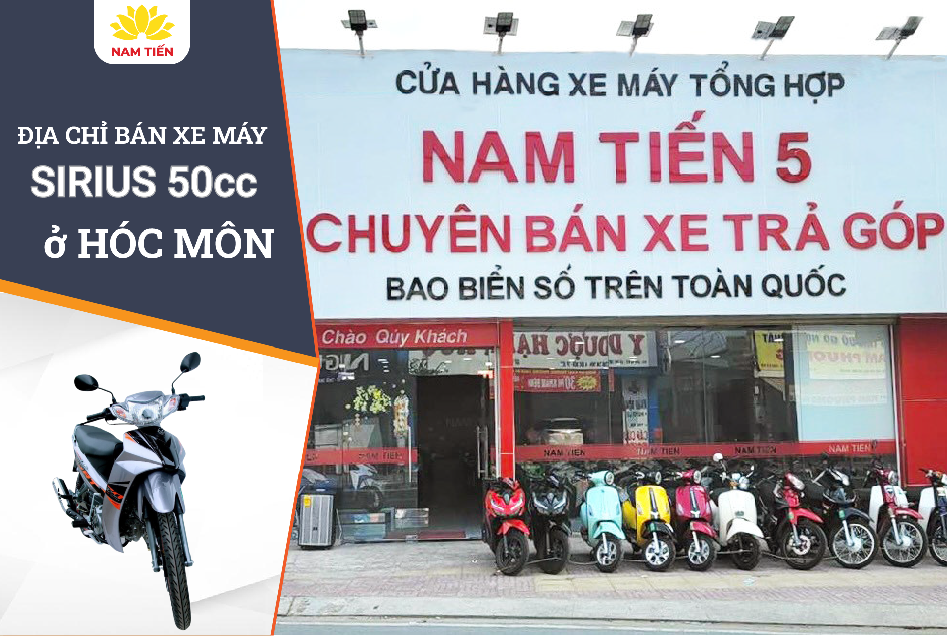 Địa chỉ bán xe máy Sirius 50cc ở Hóc Môn