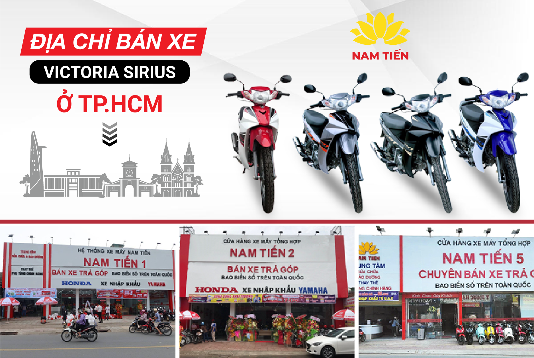 Địa chỉ bán xe Sirius 50cc chất lượng, uy tín tại TP HCM