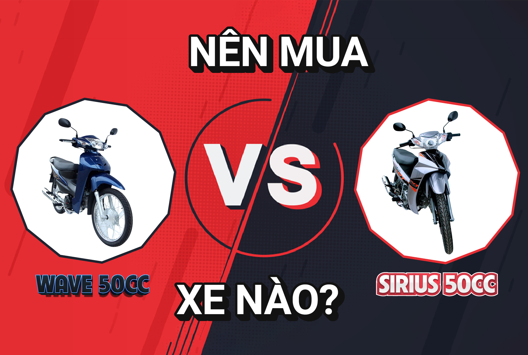 Nên mua Wave 50cc hay Sirius 50cc