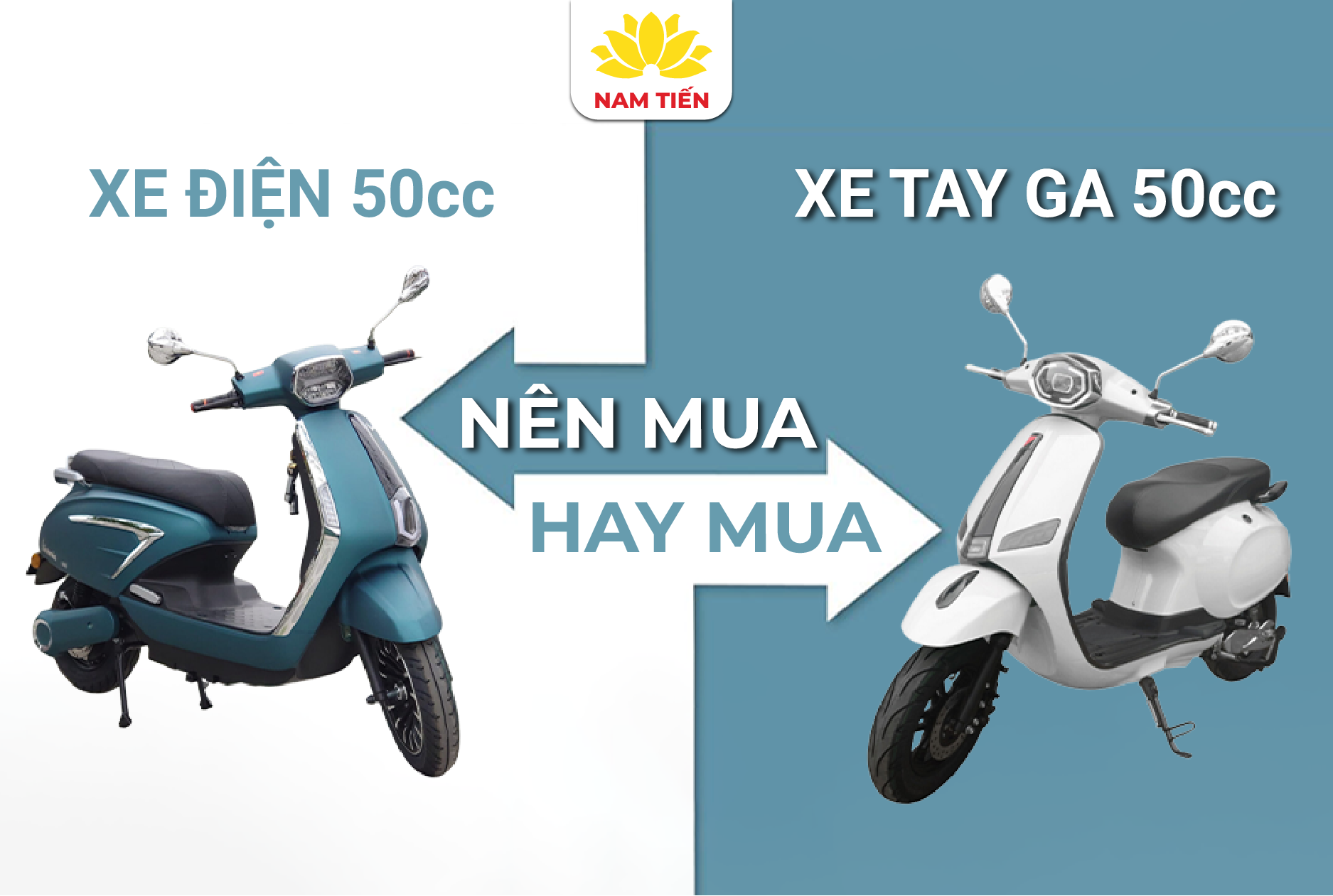 Nên mua xe tay ga 50cc hay xe điện 50cc